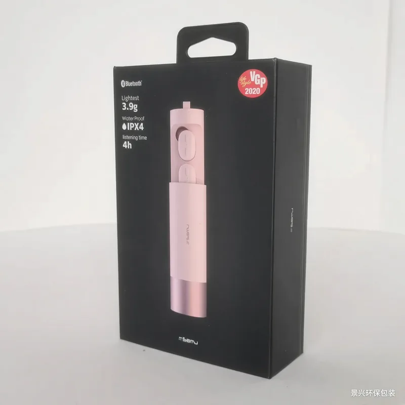 Hang-tab flip carton with die-cut handle