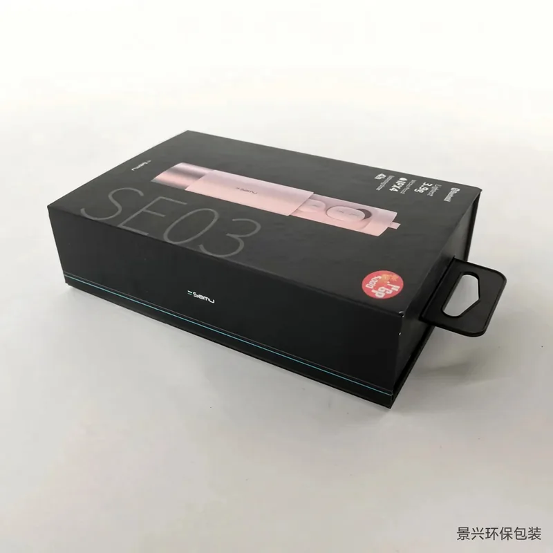 Hang-tab flip carton with die-cut handle
