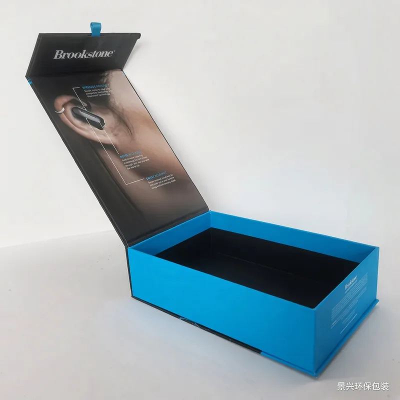 Magnetic flip box for earbuds