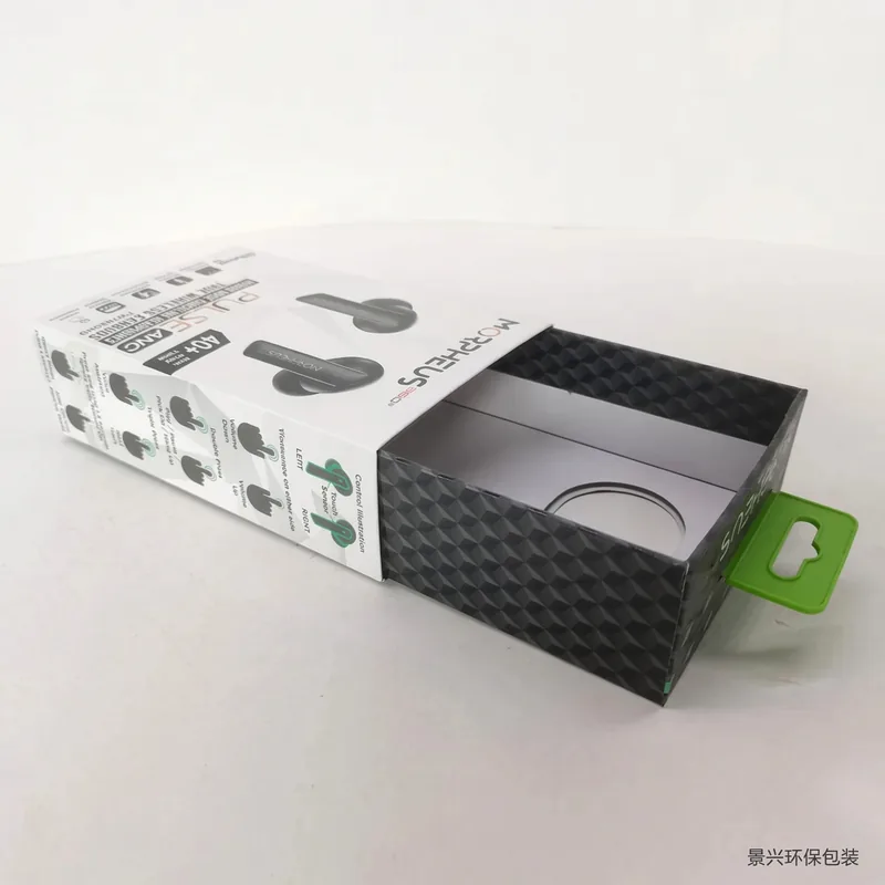 Drawer sleeve with window and hang tab