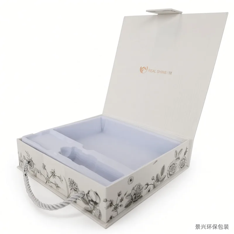 Handled flip gift box with blister