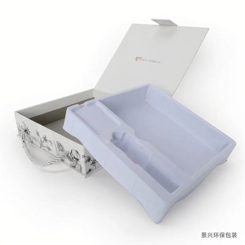 Handled flip gift box with blister