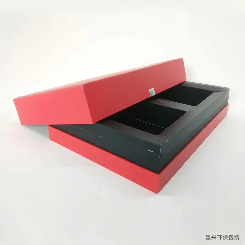 Tea box with folded paper tray