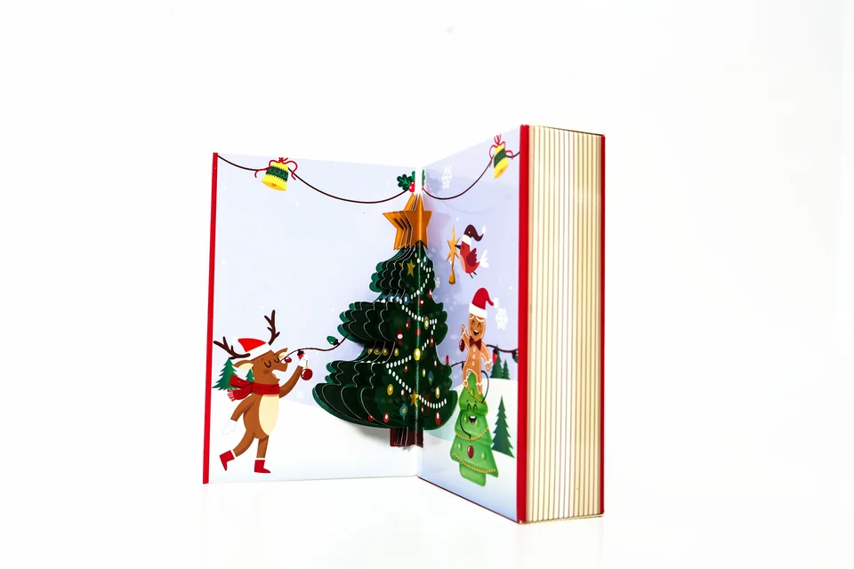 Christmas paper-art gift box