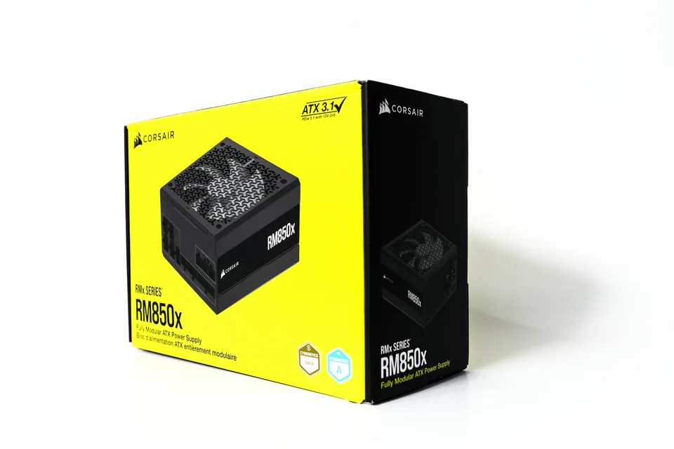 Corsair RM850x power supply carton printed in our print house