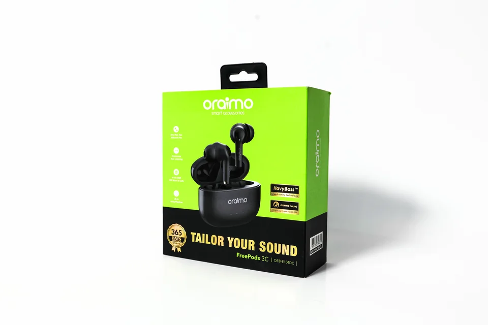 Oraimo earbuds hang-tab box