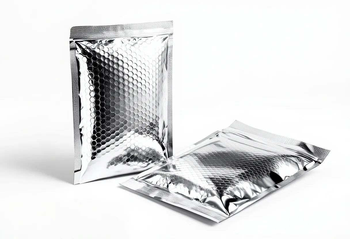 Silver foil bubble mailers